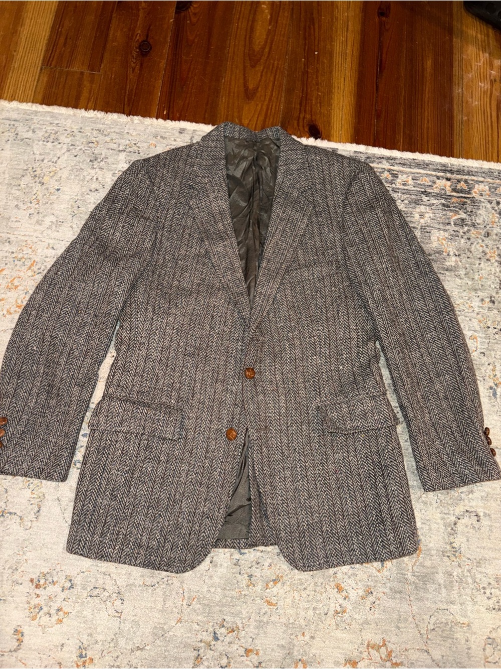 Vintage Levi’s Herringbone Wool-Blend Blazer Gray 40 R